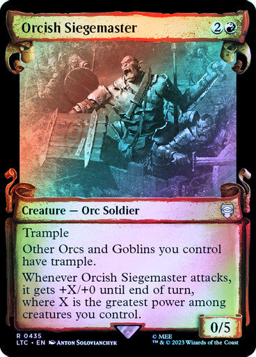 FOIL SILVER Orcish Siegemaster ~ The Lord of the Rings [ NM ] [ Magic MTG ]