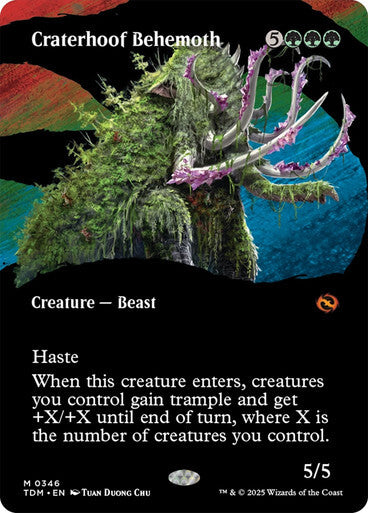 BORDERLESS Craterhoof Behemoth ~ Tarkir: Dragonstorm [ NM ] [ Magic MTG ]