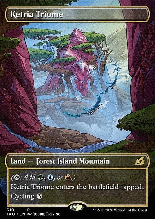 BORDERLESS Ketria Triome ~ Ikoria: Lair of Behemoths [ NearMint ] [ Magic MTG ]