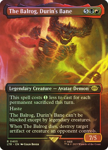 FOIL BORDERLESS The Balrog, Durin's Bane ~ The Lord of the Rings [ NM ] [ MTG ]