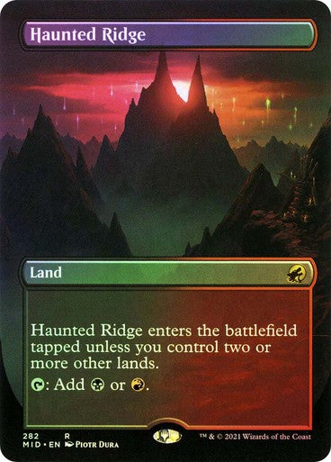 FOIL BORDERLESS Haunted Ridge ~ Midnight Hunt [ NM ] [ Magic MTG ]