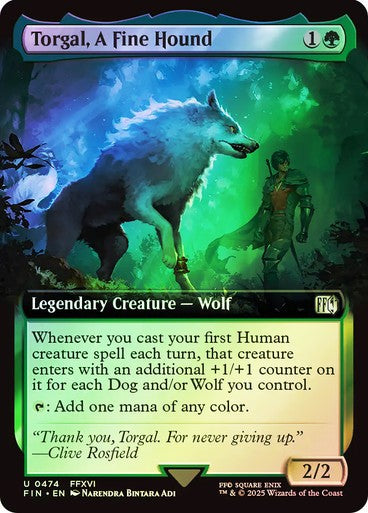 FOIL BORDERLESS Torgal, A Fine Hound ~ Final Fantasy [ Excellent ] [ Magic MTG ]