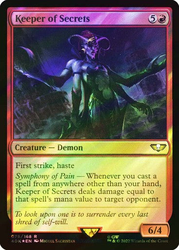 FOIL SURGE Keeper of Secrets ~ Commander: Warhammer 40,000 [ EX ] [ Magic MTG ]
