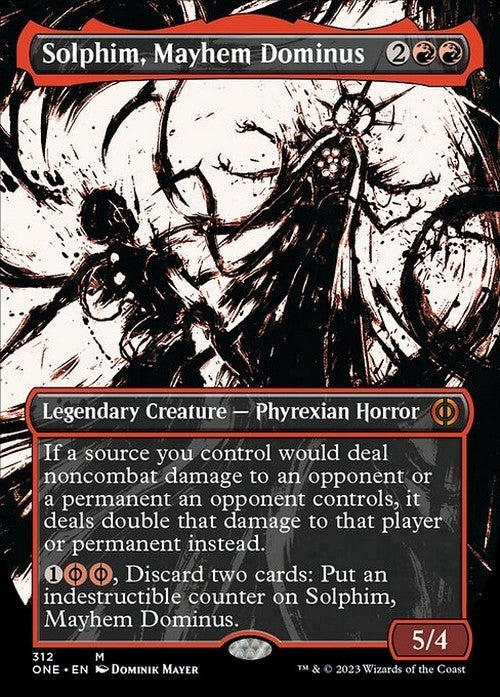 BORDERLESS Solphim, Mayhem Dominus ~ Phyrexia: All Will Be One [ NM ] [ MTG ]