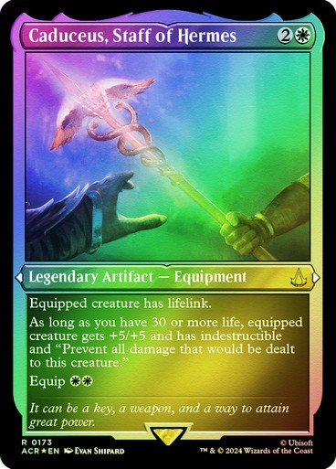 FOIL ETCHED Caduceus, Staff of Hermes ~ Assassin's Creed [ NM ] [ Magic MTG ]