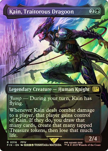 FOIL BORDERLESS Kain, Traitorous Dragoon ~ Final Fantasy [ NM ] [ Magic MTG ]