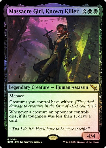 FOIL Massacre Girl, Known Killer ~ Murders at Karlov Manor [ NM ] [ Magic MTG ]