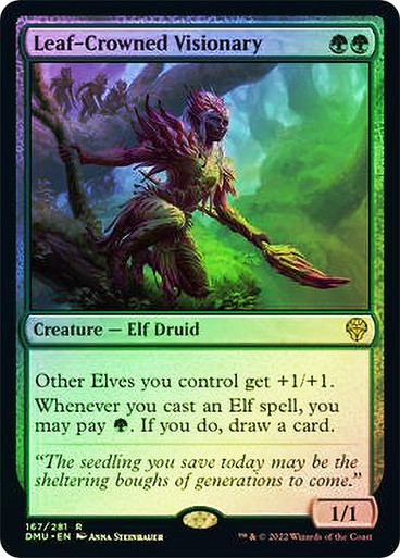 FOIL Leaf-Crowned Visionary ~ Dominaria United [ NearMint ] [ Magic MTG ]
