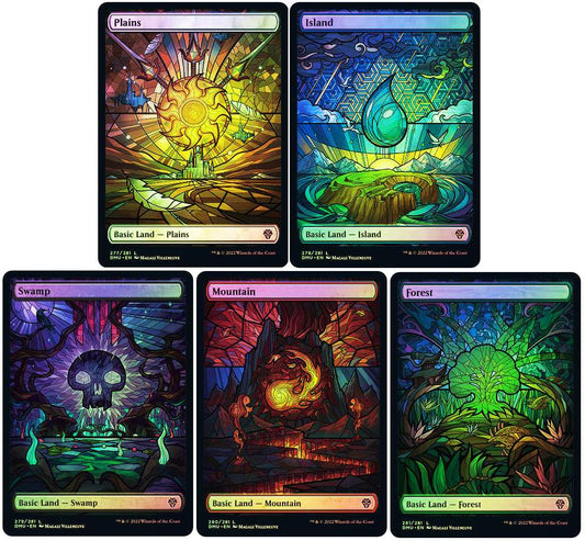 Choose your FOIL Full Art Stained Glass LAND ~ Dominaria United [ NM ] [ MTG ]