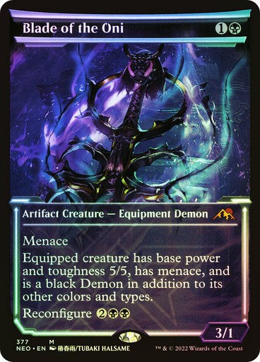 FOIL SHOWCASE Blade of the Oni ~ Kamigawa: Neon Dynasty [ NM ] [ Magic MTG ]