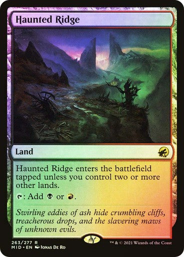 FOIL Haunted Ridge ~ Midnight Hunt [ NM ] [ Magic MTG ]