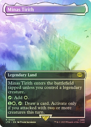 FOIL BORDERLESS Minas Tirith #420 ~ The Lord of the Rings [ NM ] [ Magic MTG ]