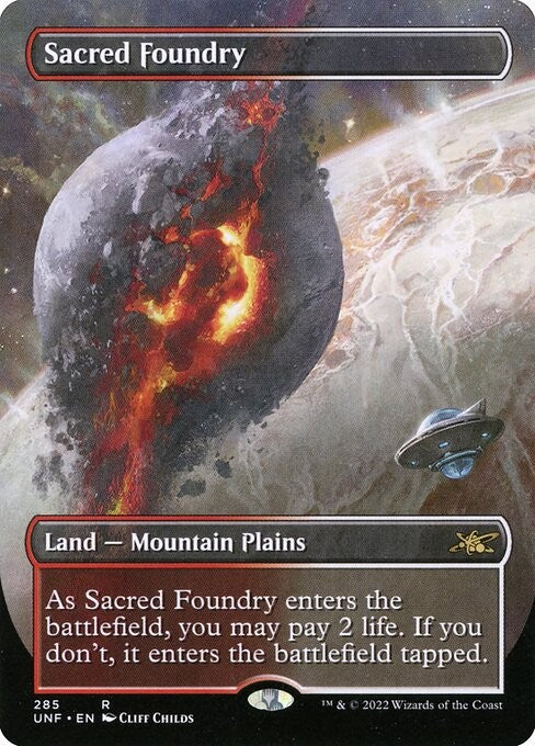 BORDERLESS Sacred Foundry ~ Unfinity [ NearMint ] [ Magic MTG ]