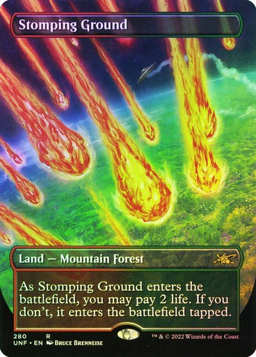 FOIL BORDERLESS Stomping Ground ~ Unfinity [ NearMint ] [ Magic MTG ]