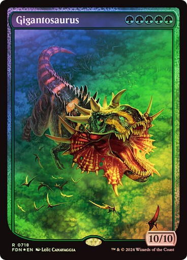 FOIL TEXTLESS Gigantosaurus ~ Foundations [ NearMint ] [ Magic MTG ]