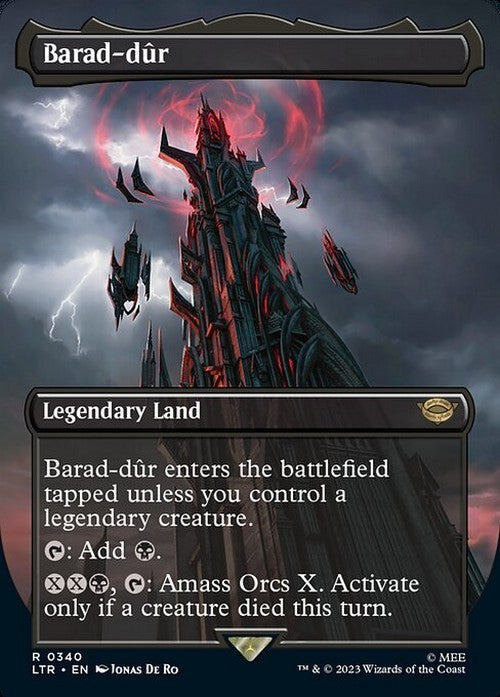 BORDERLESS Barad-dur #340 ~ The Lord of the Rings [ NM ] [ Magic MTG ]