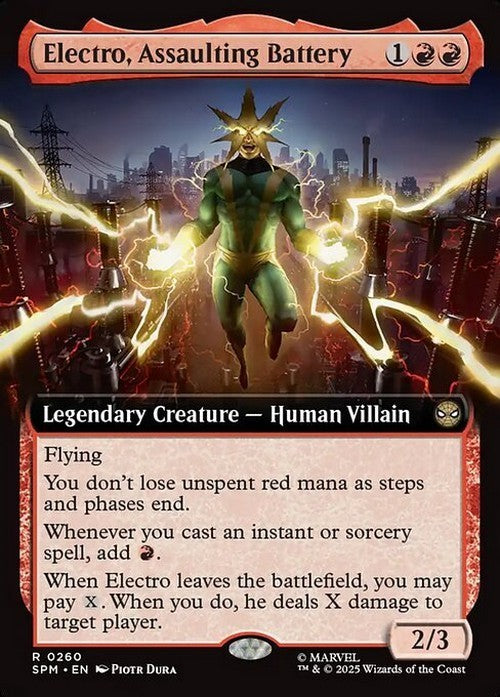 BORDERLESS Electro, Assaulting Battery ~ Spider-Man [ NM ] [ Magic MTG ]