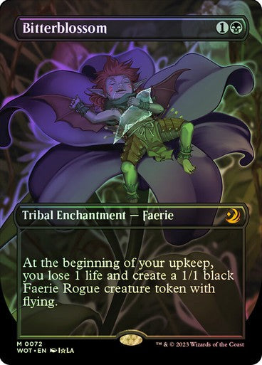 FOIL ANIME Bitterblossom ~ Wilds of Eldraine: Enchanting Tales [ EX ] [ MTG ]