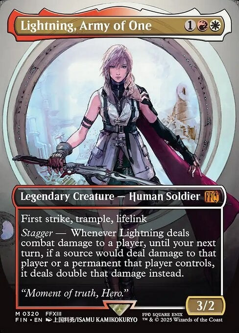 BORDERLESS ANIME Lightning, Army of One ~ Final Fantasy [ NM ] [ Magic MTG ]