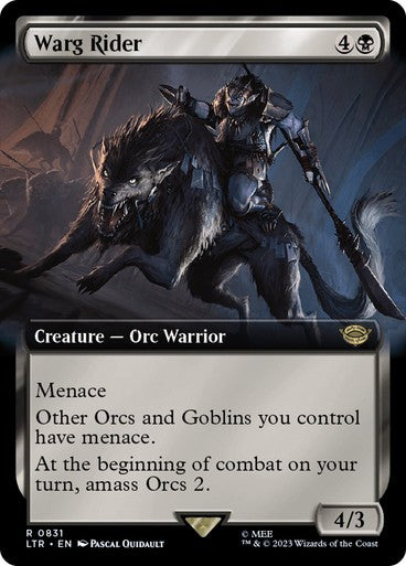 BORDERLESS Warg Rider ~ The Lord of the Rings [ NM ] [ Magic MTG ]