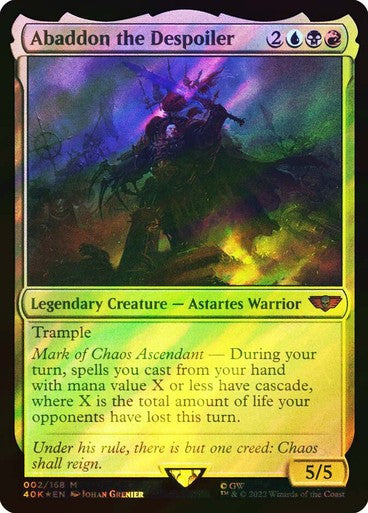 FOIL SURGE Abaddon the Despoiler ~ Commander: Warhammer 40,000 [ EX ] [ MTG ]