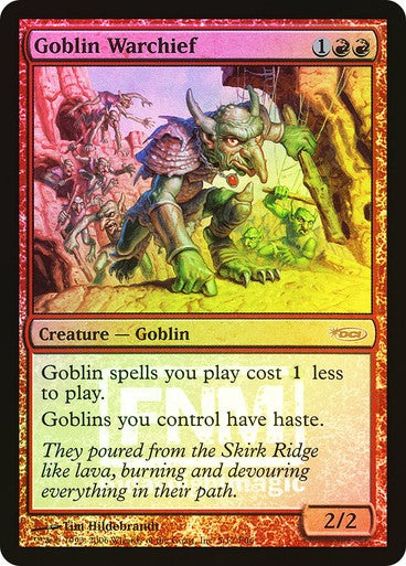 FOIL Goblin Warchief ~ Friday Night Magic Promos [ Excellent ] [ Magic MTG ] - London Magic Traders Ltd