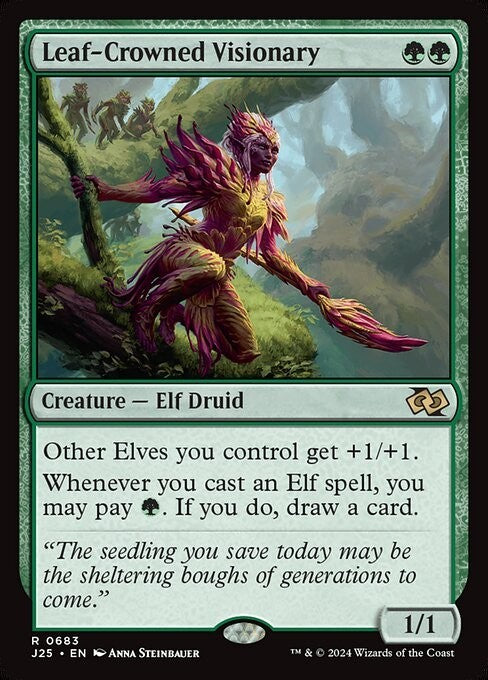 Leaf-Crowned Visionary ~ Jumpstart 2025 [ NearMint ] [ Magic MTG ]