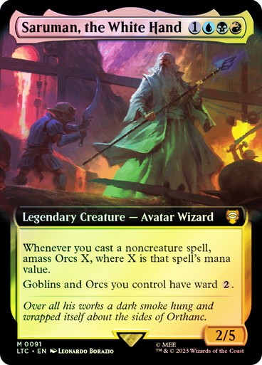 FOIL BORDERLESS Saruman, the White Hand ~ Commander: The Lord of the Rings - London Magic Traders Ltd