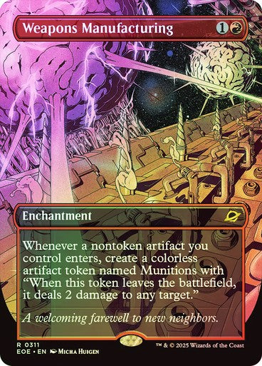 FOIL BORDERLESS Weapons Manufacturing ~ Edge of Eternities [ NM ] [ Magic MTG ] - London Magic Traders Ltd