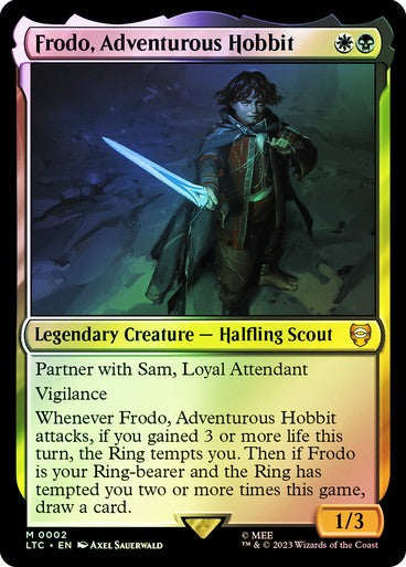 FOIL Frodo, Adventurous Hobbit ~ Commander: The Lord of the Rings [ NM ] [ MTG ] - London Magic Traders Ltd