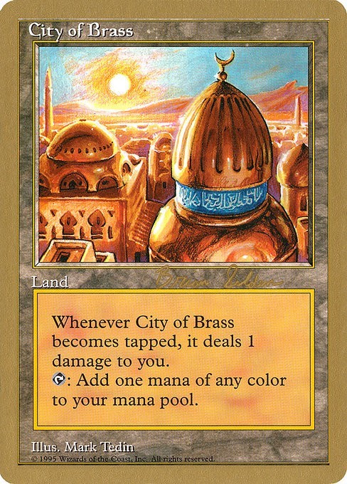 City of Brass V.98 (GOLD-BORDERED) ~ World Championship [ PLAYED ] [ Magic MTG ]