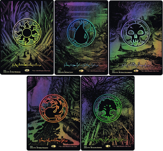 Choose your OIL SLICK RAISED Foil Land ~ Phyrexia All Will Be One [ NM ] [ MTG ]