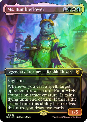 FOIL BORDERLESS Ms. Bumbleflower ~ Commander: Bloomburrow [ NM ] [ Magic MTG ]