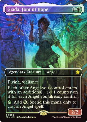 FOIL BORDERLESS Giada, Font of Hope ~ Foundations [ Excellent ] [ Magic MTG ]
