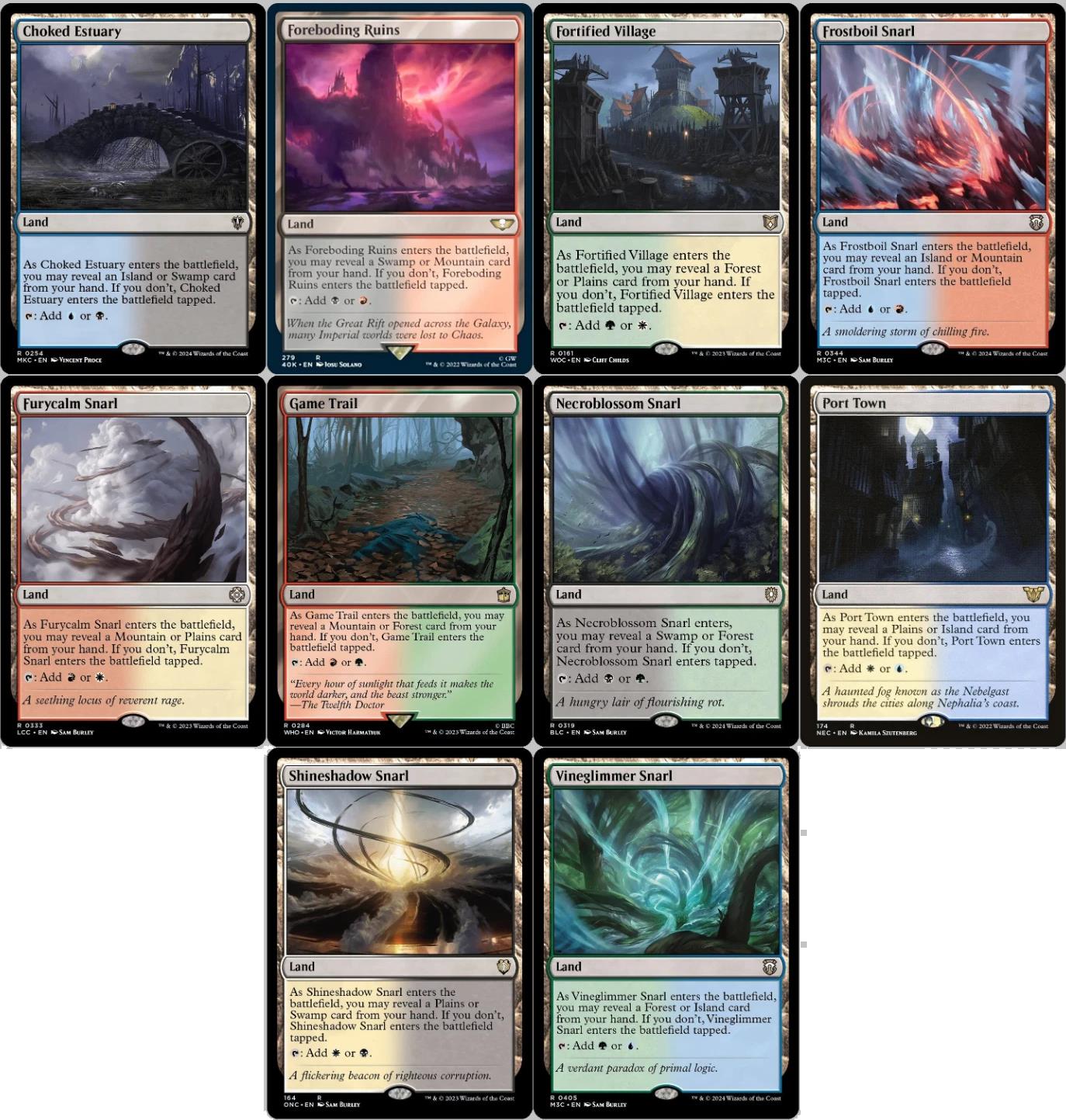 10 x REVEAL Lands ( Mixed Editions, Full Set = 1 of each ) [ EX ] [ MTG ]