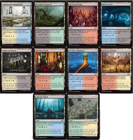 10 x DUAL 13-Life Lands ( Duskmourn, Full Set = 1 of each ) [ EX ] [ MTG ]