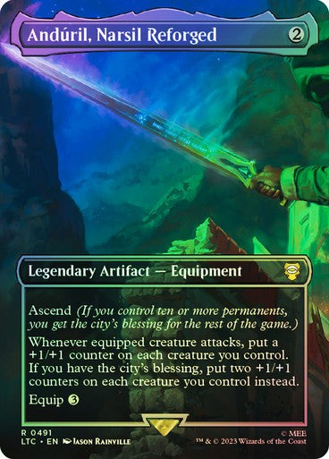 FOIL Anduril, Narsil Reforged ~ Commander: The Lord of the Rings [ NM ] [ MTG ]
