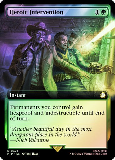 FOIL BORDERLESS Heroic Intervention ~ Commander: Fallout [ NM ] [ Magic MTG ]