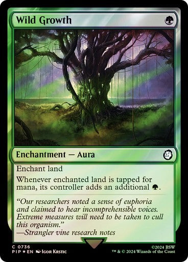 FOIL SURGE Wild Growth ~ Commander: Fallout [ NM ] [ Magic MTG ]