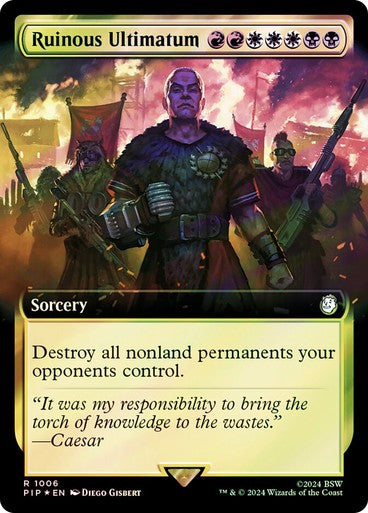 FOIL SURGE BORDERLESS Ruinous Ultimatum ~ Commander: Fallout [ NM ] [ MTG ]