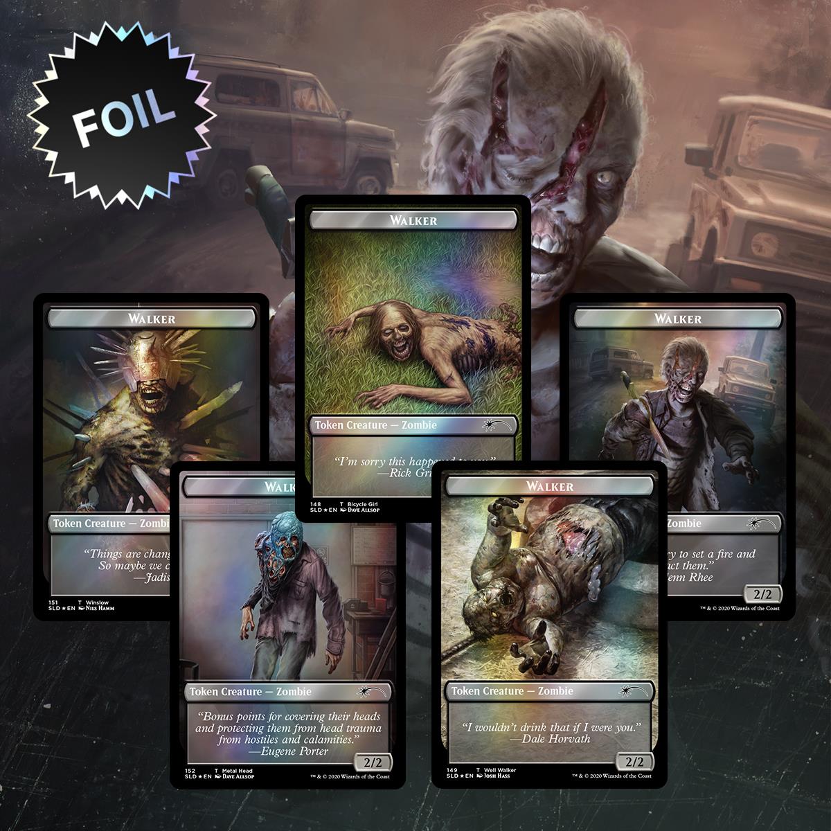 FULL FOIL SET of Walker Tokens ~ Secret Lair: The Walking Dead [ NM ] [ MTG ]