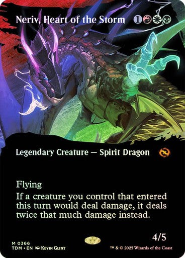 FOIL BORDERLESS Neriv, Heart of the Storm ~ Tarkir: Dragonstorm [ NM ] [ MTG ]