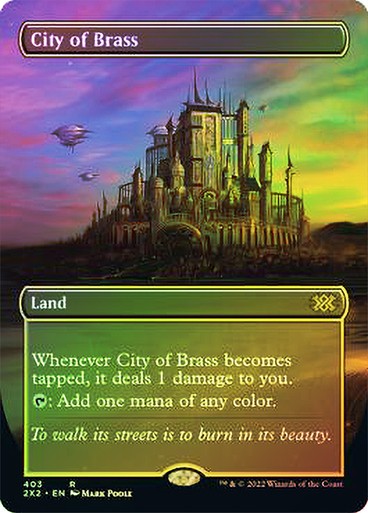 FOIL BORDERLESS City of Brass ~ Double Masters 2022 [ NM ] [ Magic MTG ]