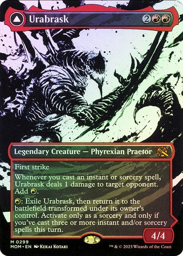 FOIL BORDERLESS Urabrask / The Great Work ~ March of the Machine [ NM ] [ MTG ]