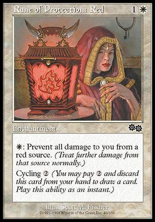 Rune of Protection: Red ~ Urza's Saga [ Excellent ] [ Magic MTG ]