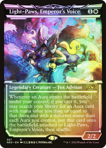 FOIL SHOWCASE Light-Paws, Emperor's Voice ~ Kamigawa: Neon Dynasty [ NM ]