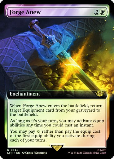 FOIL BORDERLESS Forge Anew ~ The Lord of the Rings [ NM ] [ Magic MTG ]