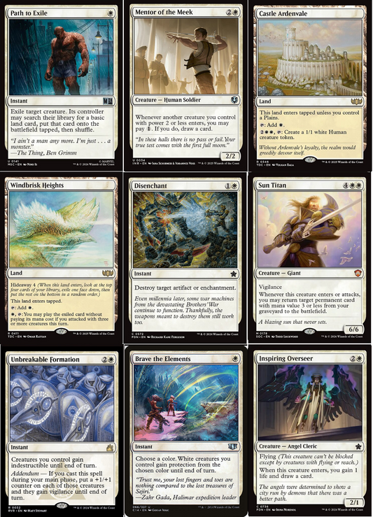 9 x WHITE Commander Deck Staples EDH Kit ~ Random Sets [ EX ] [ Magic MTG ]