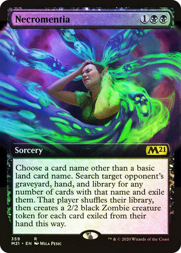 FOIL BORDERLESS Necromentia ~ Core 2021 [ NM ] [ Magic MTG ]