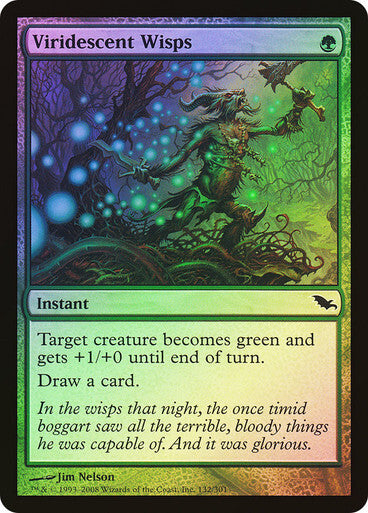 FOIL Viridescent Wisps ~ Shadowmoor [ EX ] [ Magic MTG ]